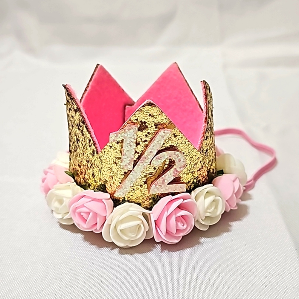 Half 1/2 Birthday Hat Crown